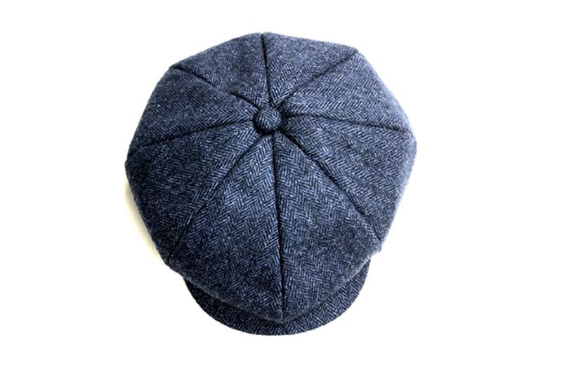 EXCAP21001 Navy Wool Polyester Fashion 8 Pannel Cap