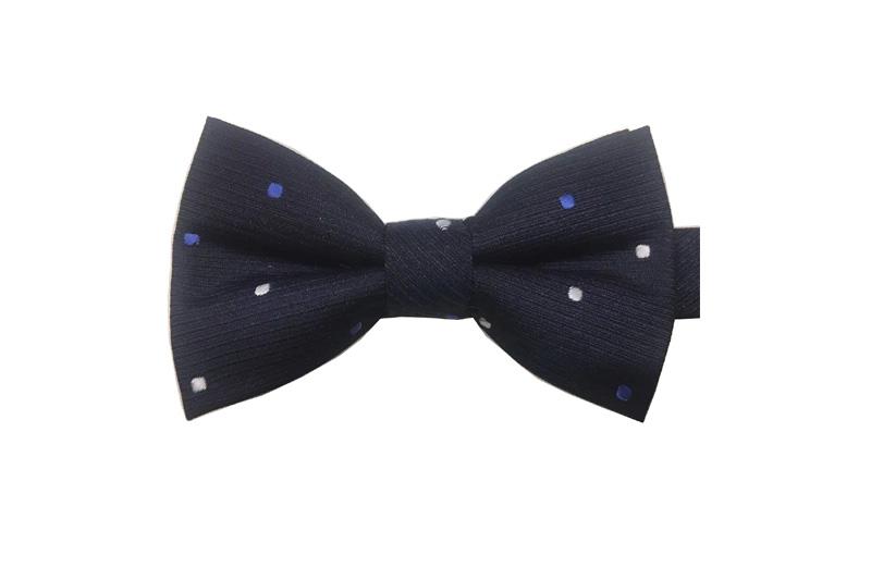 EXBOT21003 Black With The Dots Polyester Classical Bow Tie