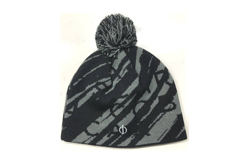 EXBE21005 Acrylic Cotton Grey Jacquard Fashion Comfort Beanie