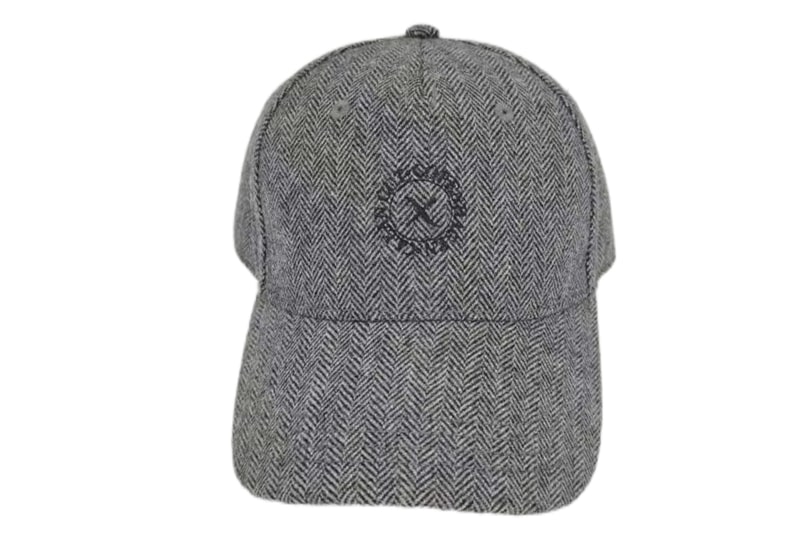 EXCAP22001 Grey Polyester Wool Herringbone Embroider Golf Cap