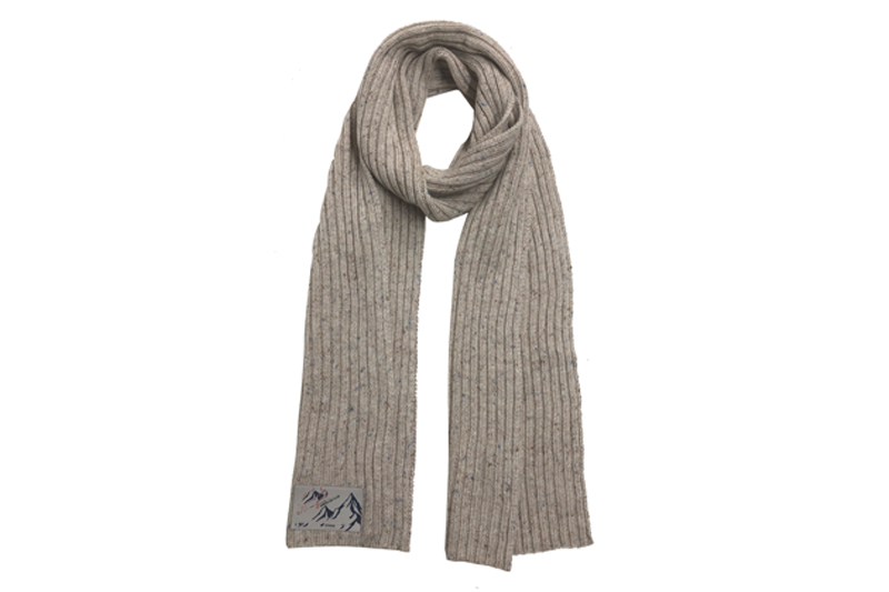 EXSC23002 Beige Cotton Blended Nep Yarn Fashion Knit Scarf