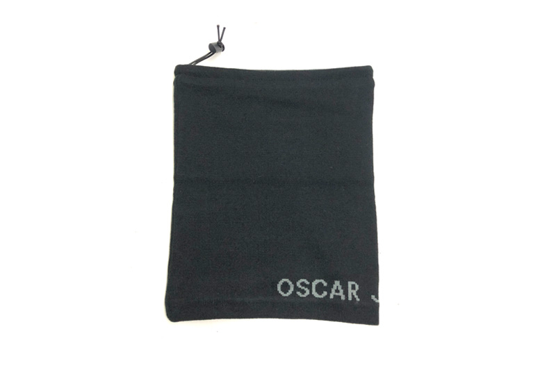 EXSN23001 Black Solid Colour Acylic knitted logo Snood