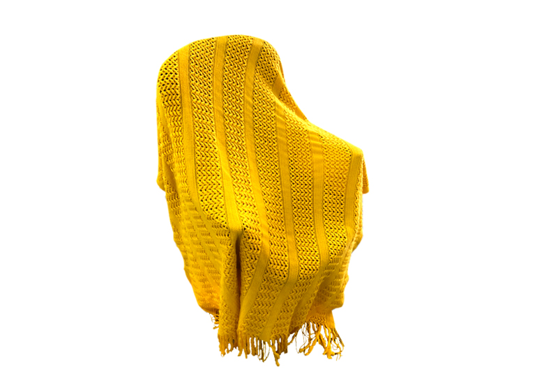 EXOS23002 Yellow Acrylic Comfortable Knit Blanket