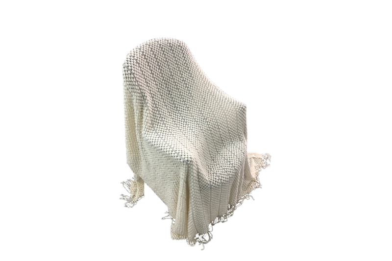 EXOS23003 Off White Acrylic Comfortable Knit Blanket