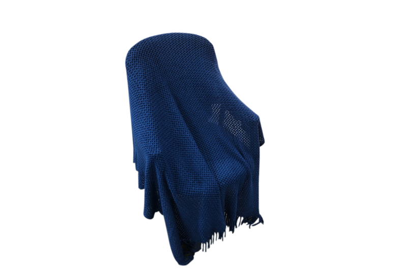 EXOS23004 Navy Acrylic Comfortable Knit Blanket