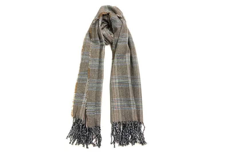 EXSC23005 Grey Acrylic Classical Woven Scarf