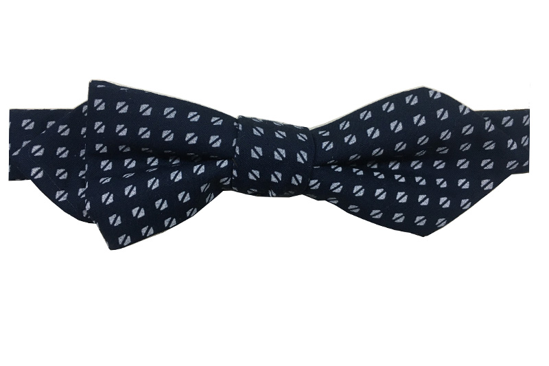 EXBOT21004 Navy Cotton printed Arrowhead Bow Tie