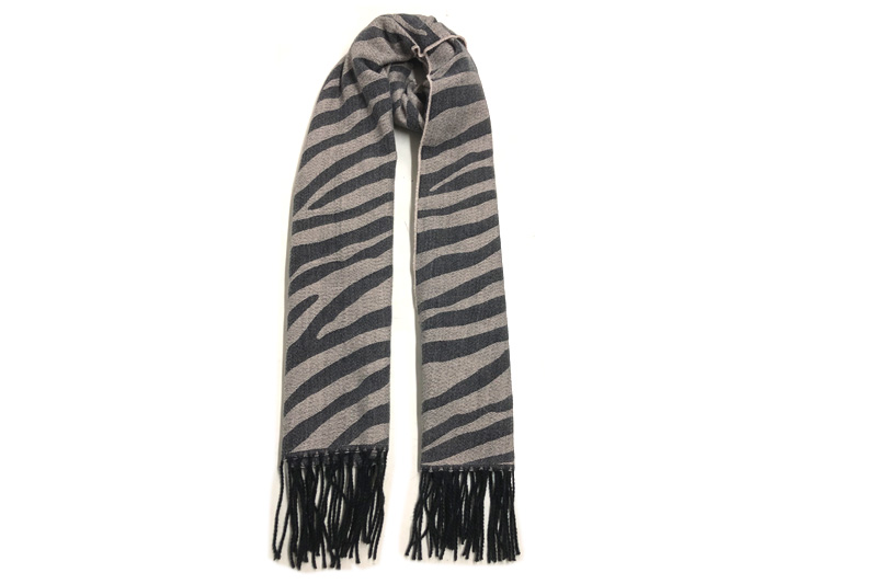 EXJS23004  Black Recycle Polyester Comfort Jacquard Scarf