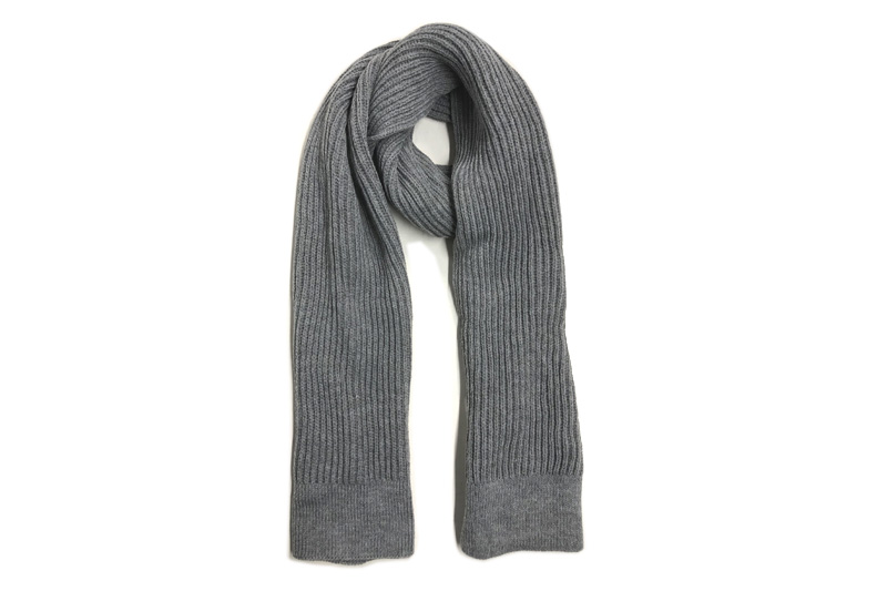 EXKS23012 Grey Melange Acrylic Fashion Knit Scarf 