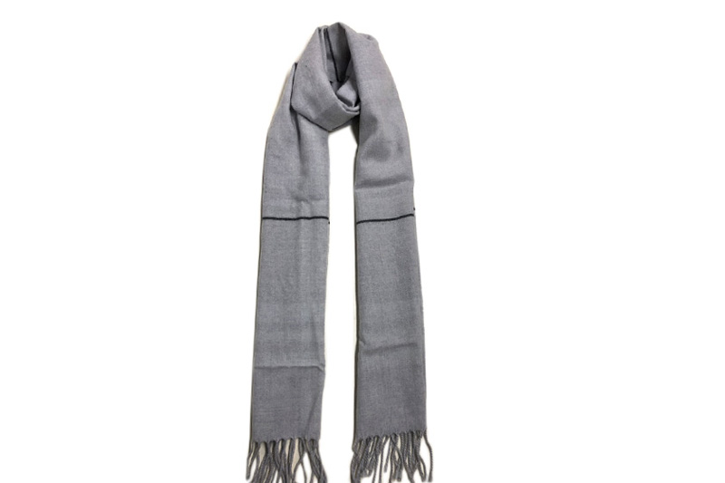 EXWS23011 Grey Melange Silk Wool Comfort Woven Scarf